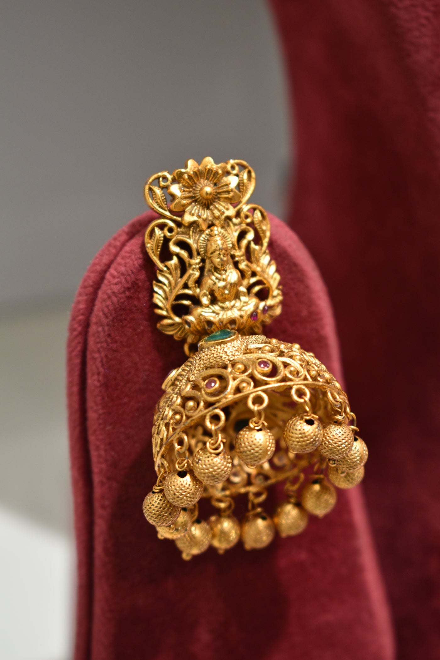 Ganesh Ji Temple Jewelry | Deep Neck Golden Finishing
