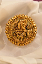 Beautiful Radha Krishna Golden Ring