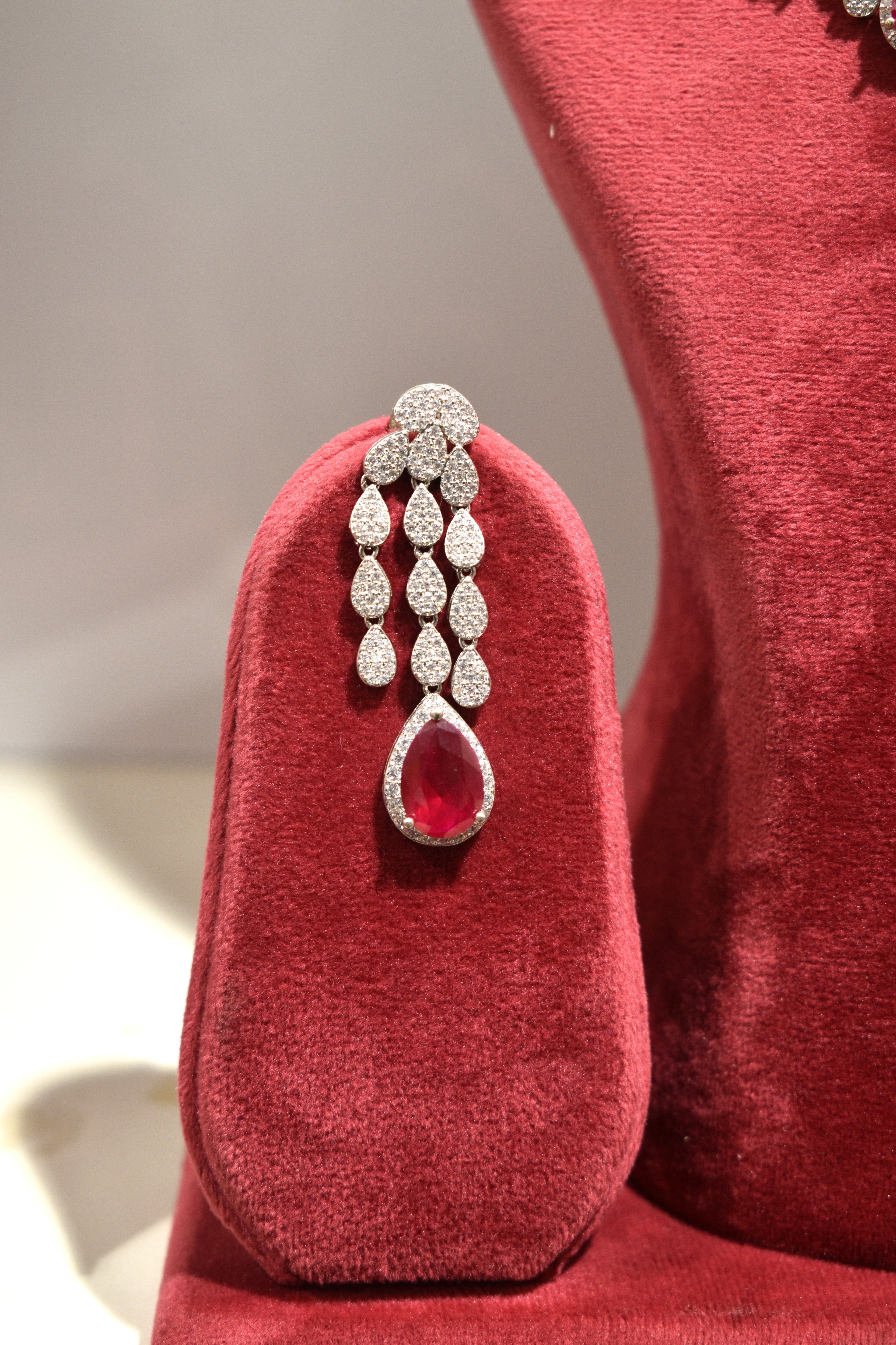 Red Pearl Silver Finish Jewelry