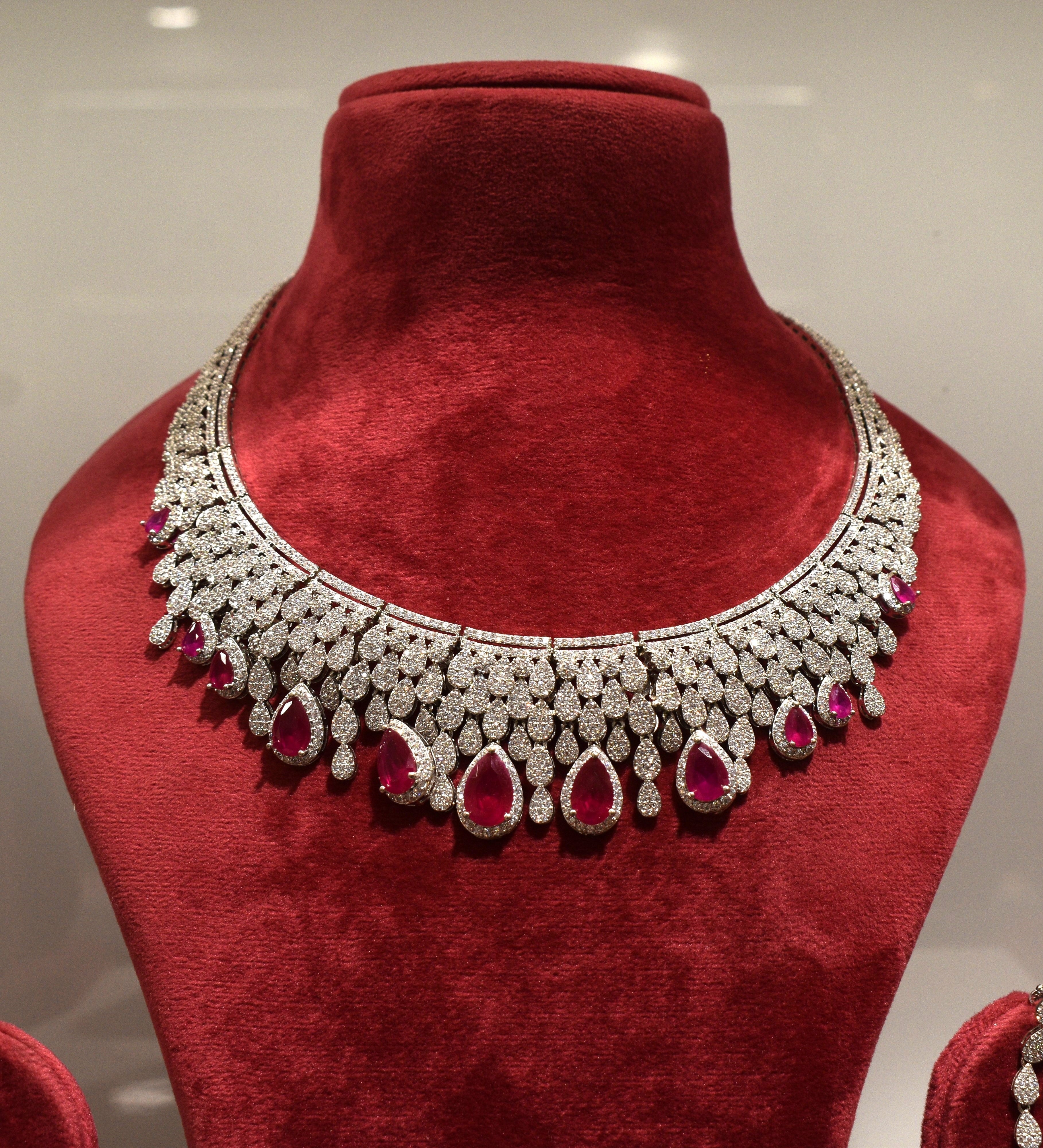 Red Pearl Silver Finish Jewelry
