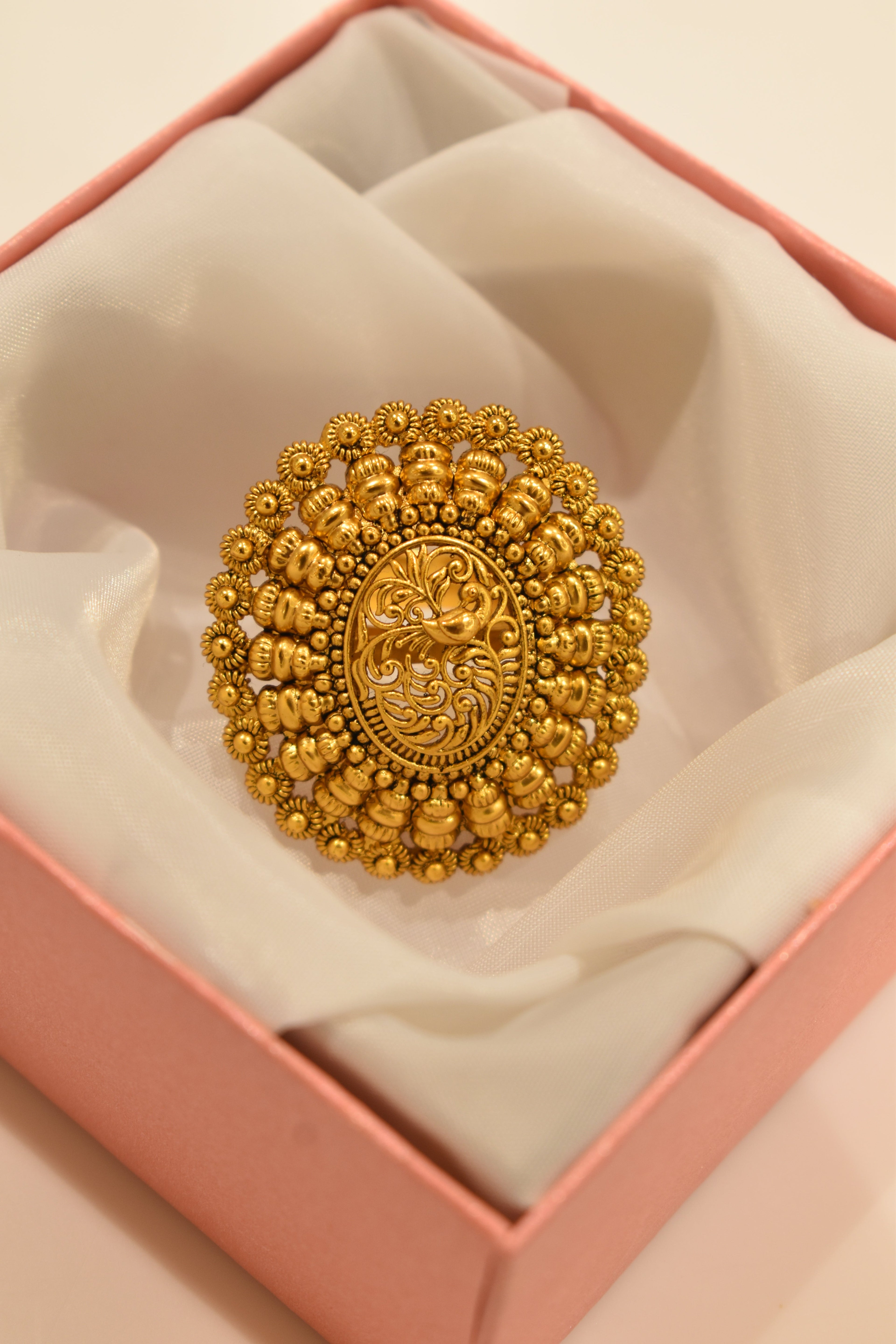 Beautiful Peacock Golden Ring
