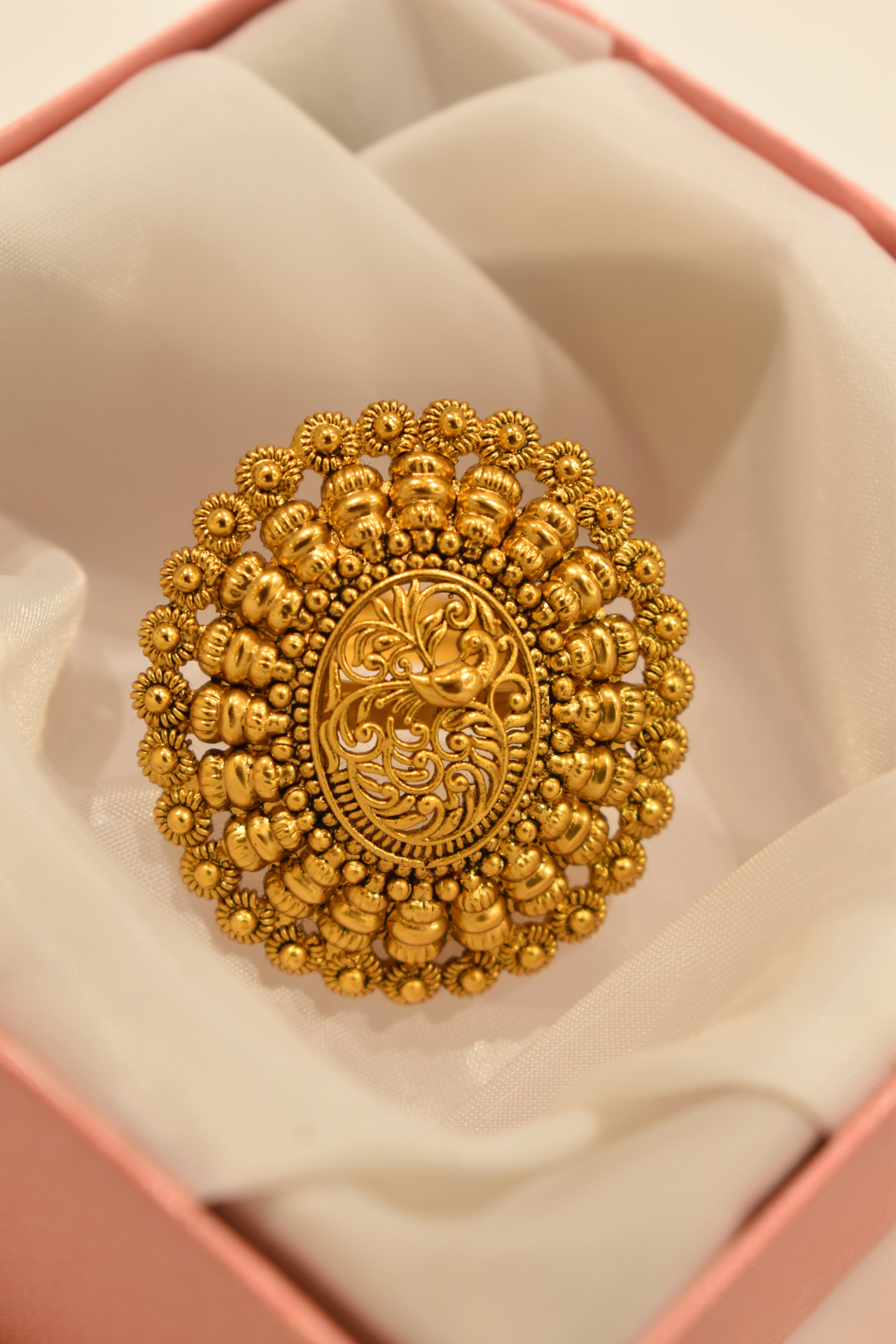 Beautiful Peacock Golden Ring