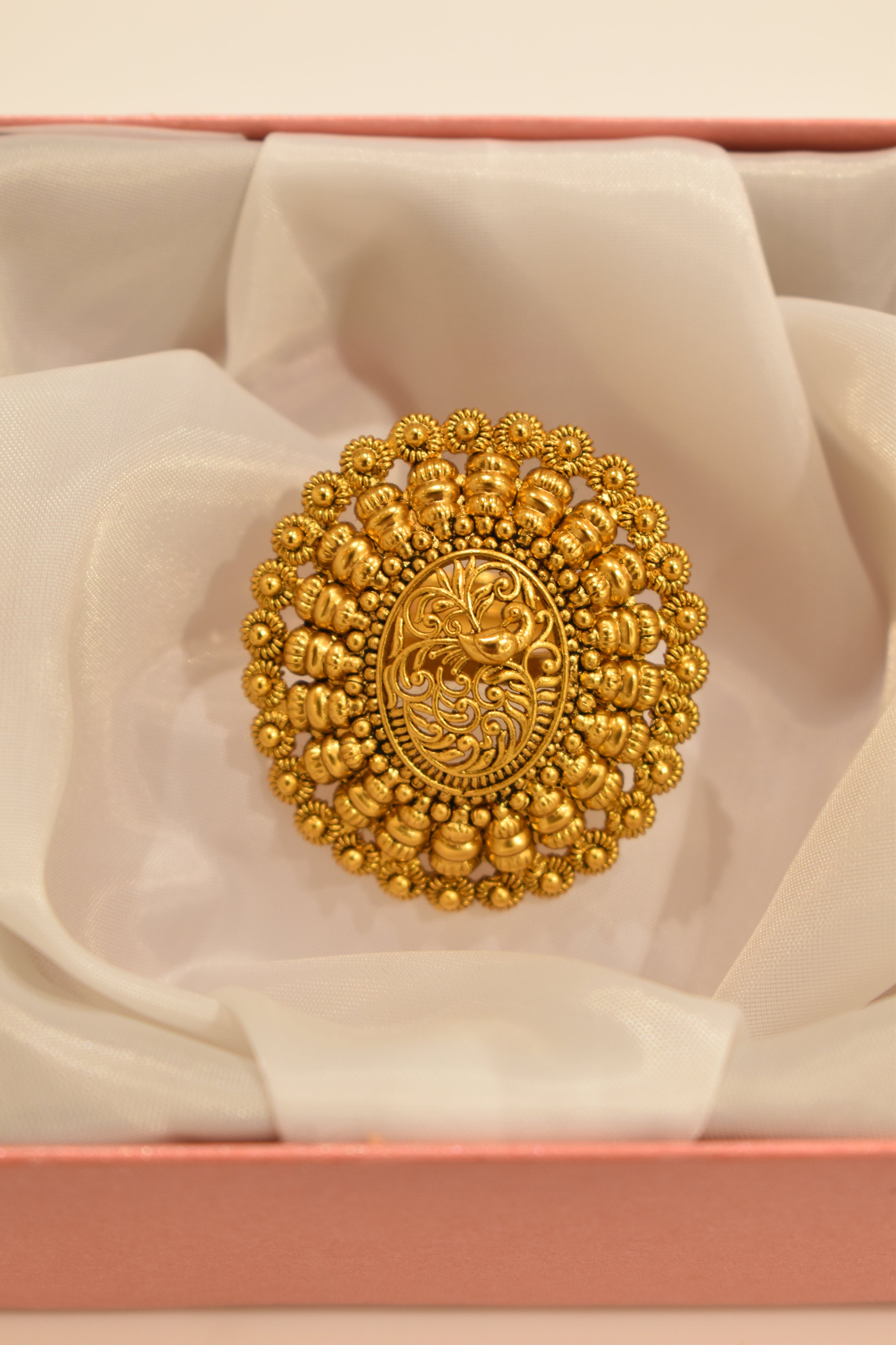 Beautiful Peacock Golden Ring