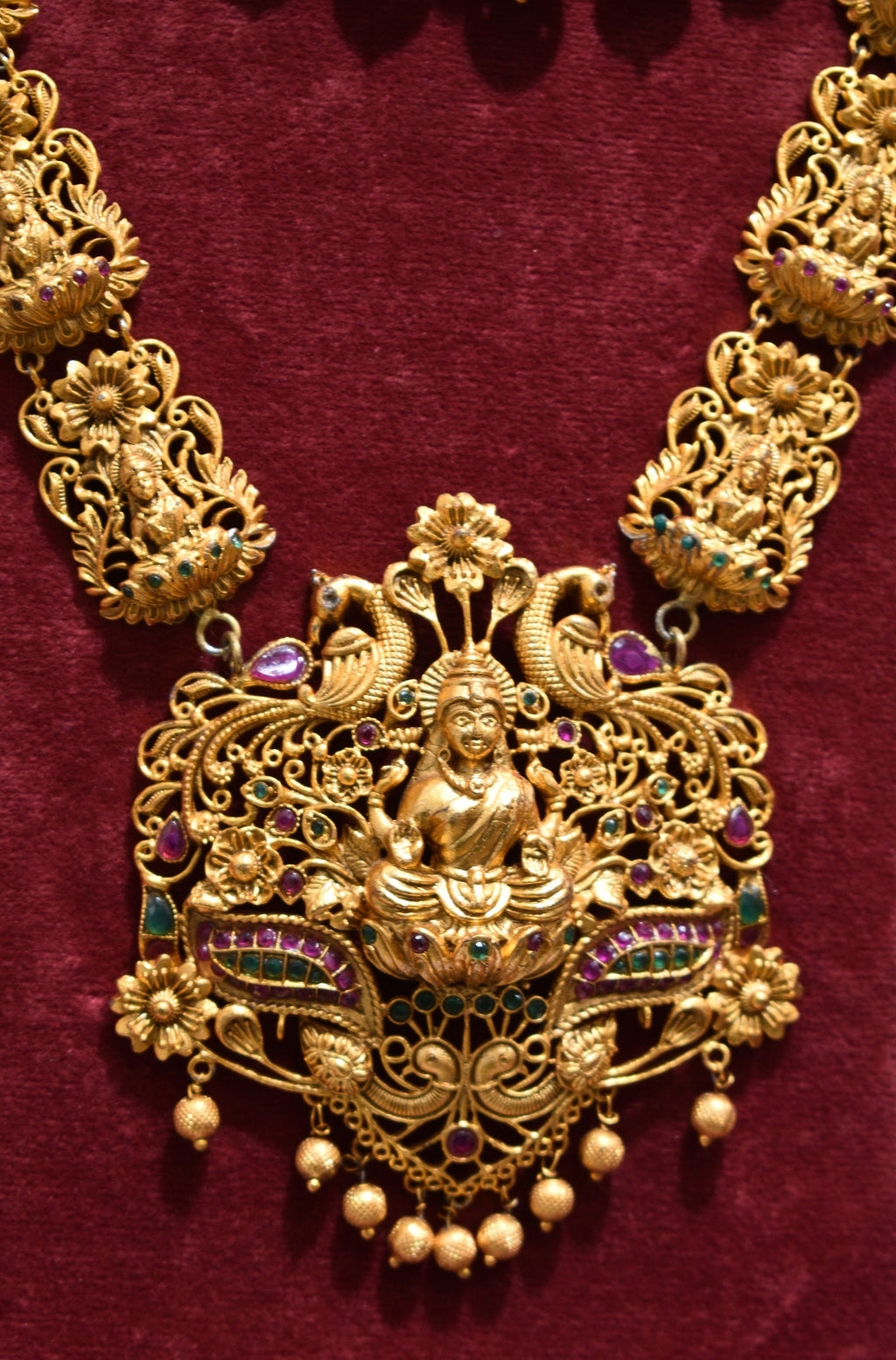 Ganesh Ji Temple Jewelry | Deep Neck Golden Finishing