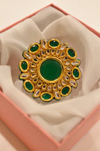 Kundan Green Ring