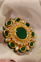 Kundan Green Ring
