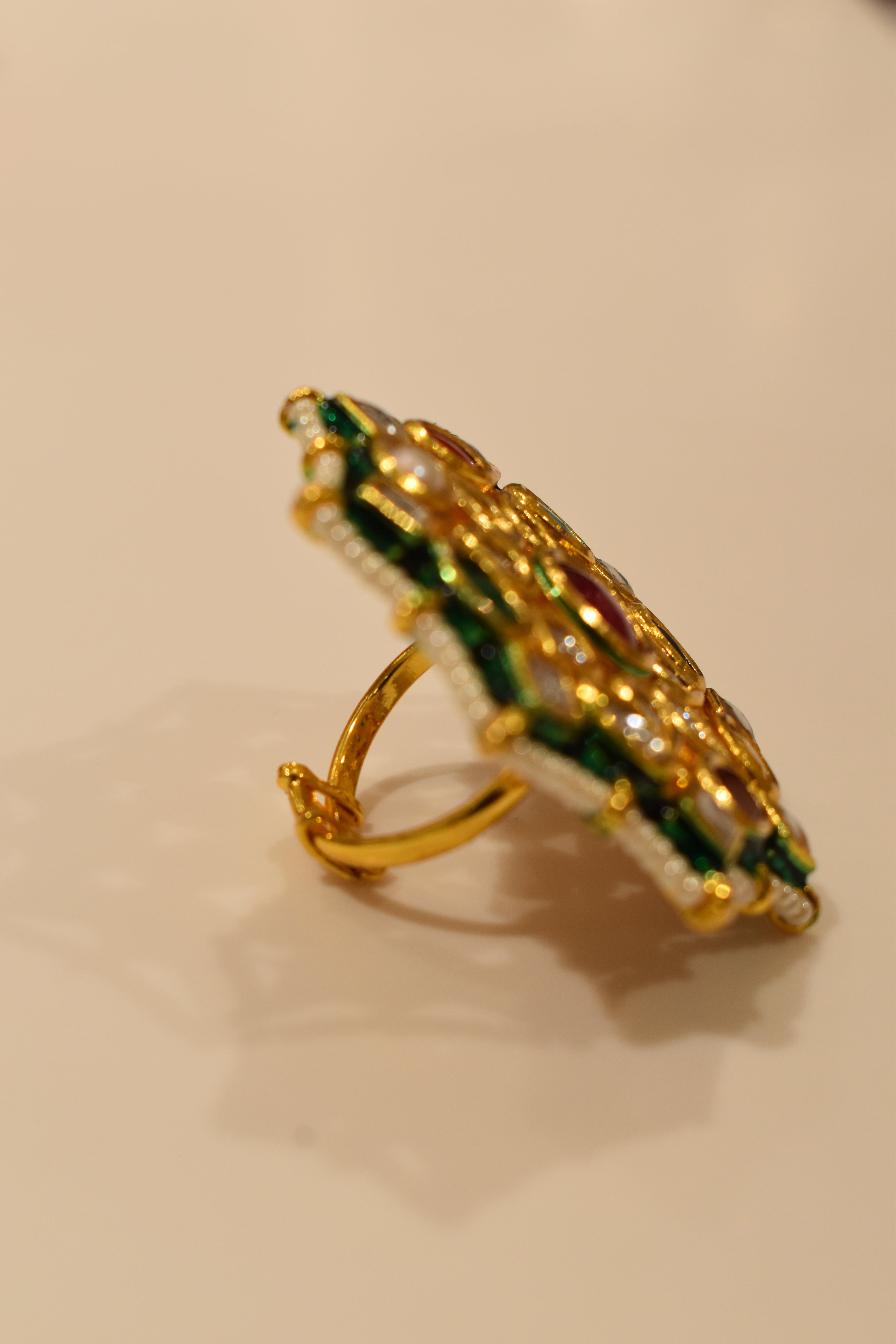 Multicolour Kundan Ring