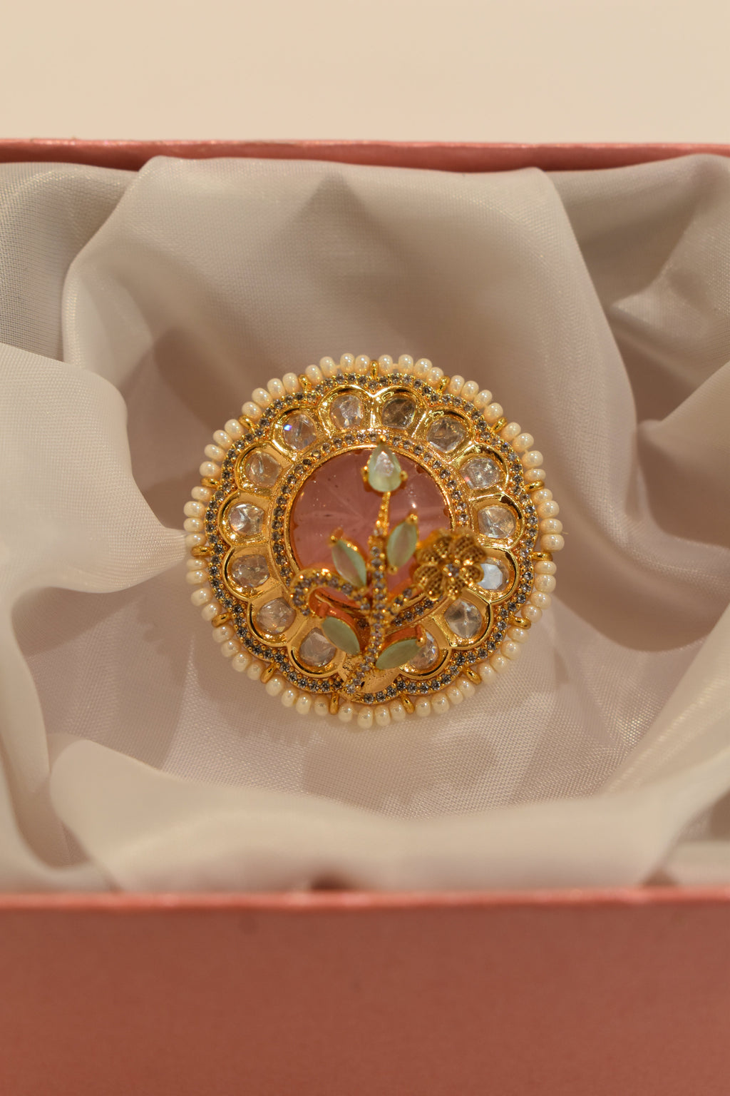 Beautiful Petal Kundan Ring