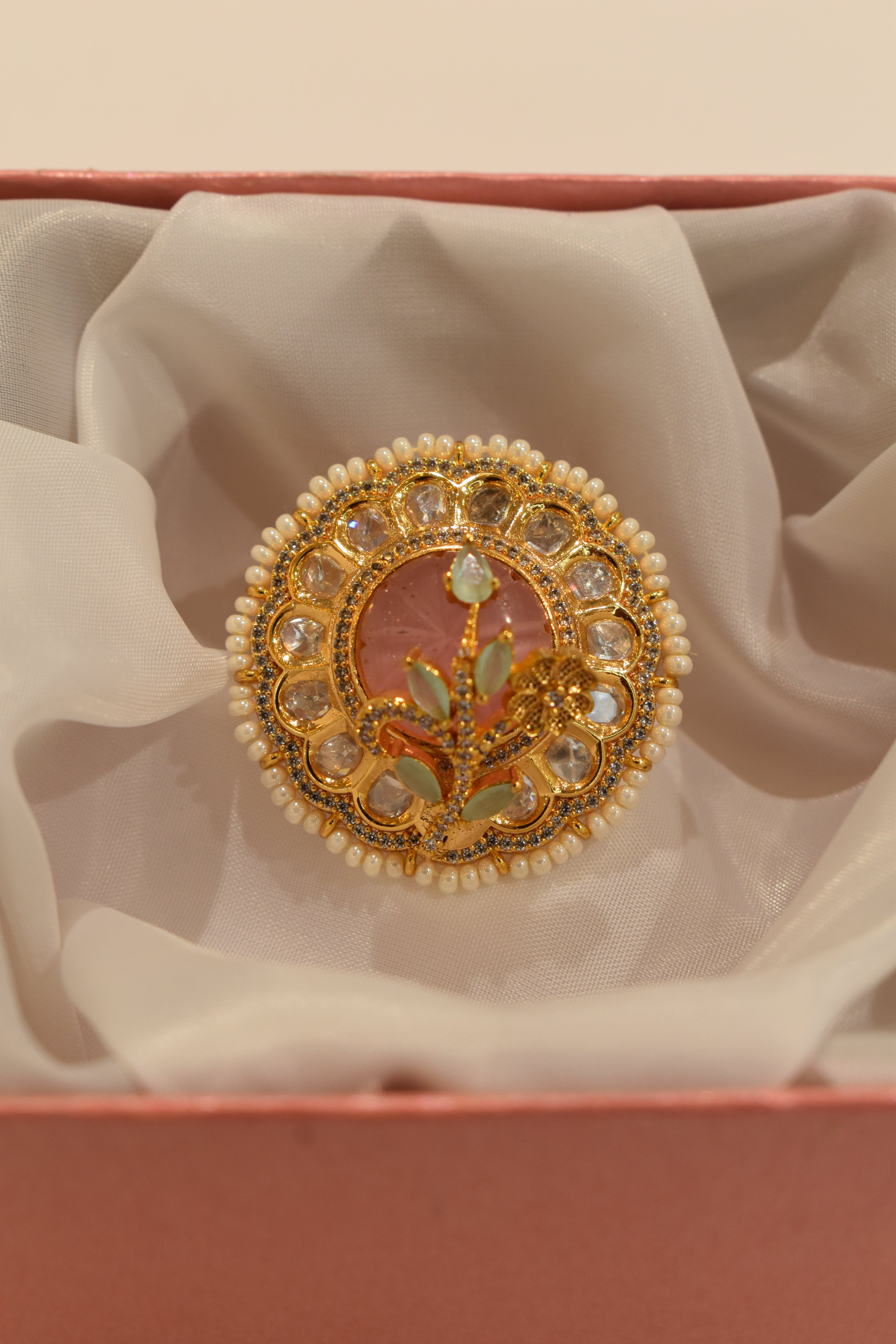 Beautiful Petal Kundan Ring