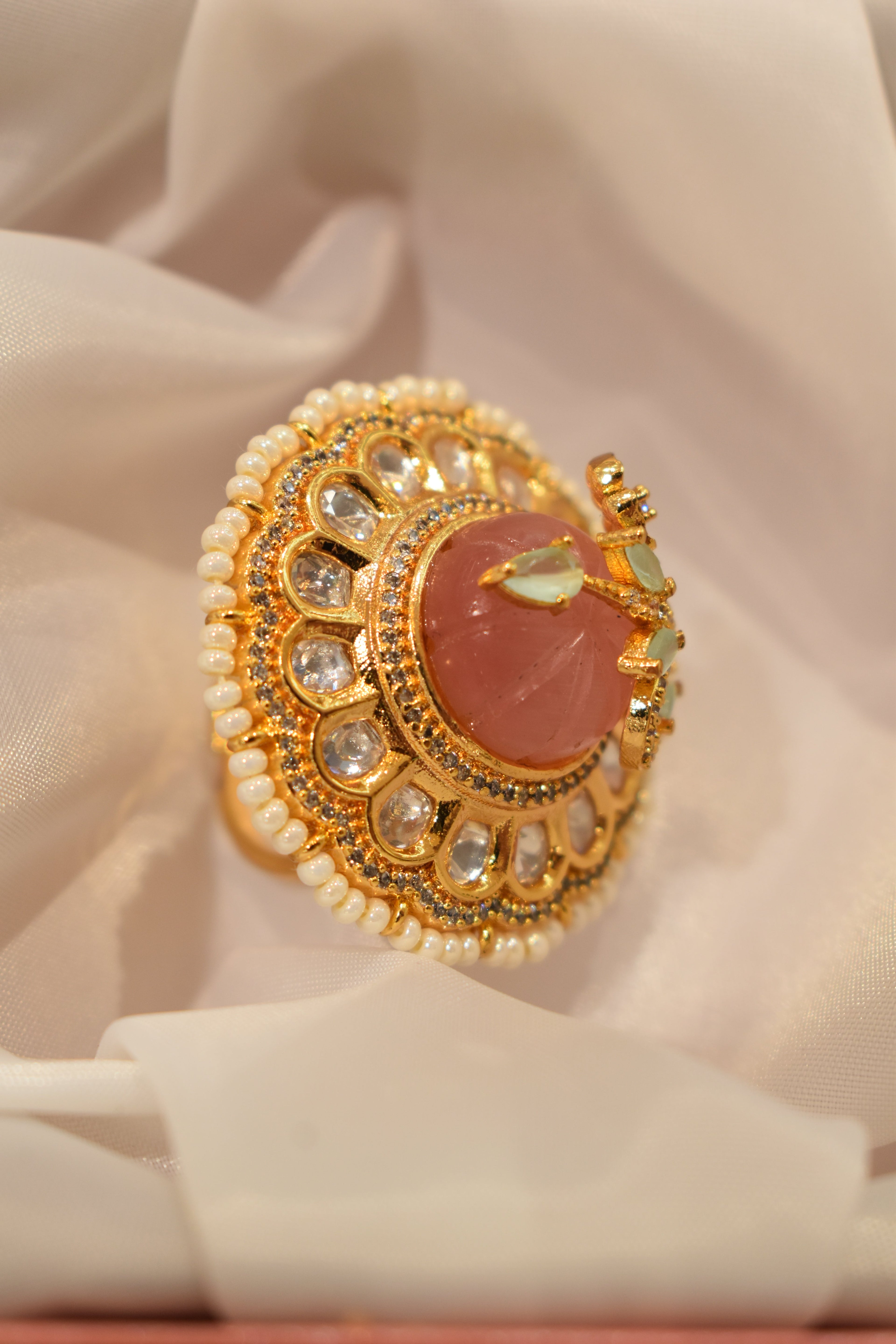 Beautiful Petal Kundan Ring