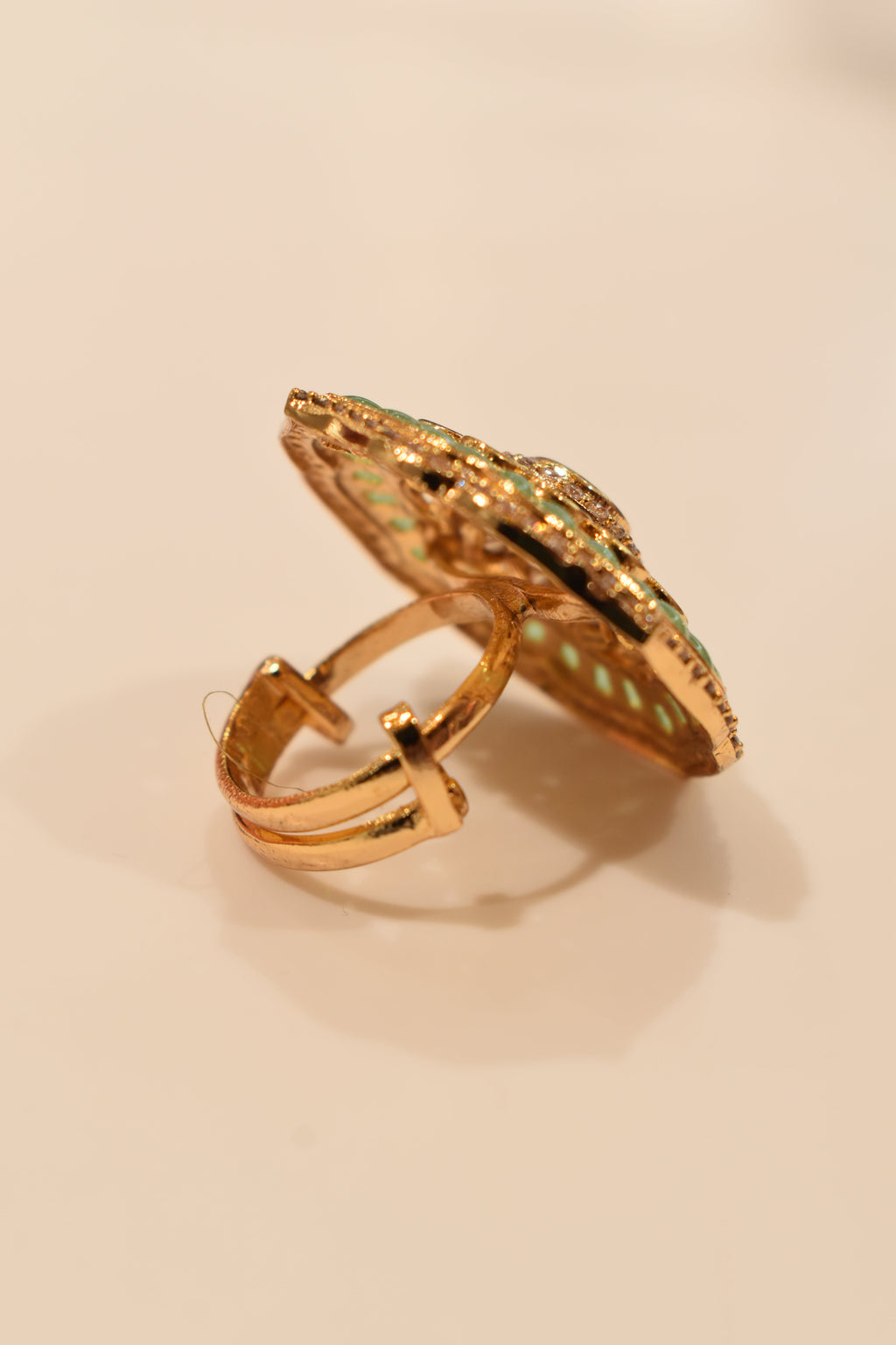Light Green Kundan Ring