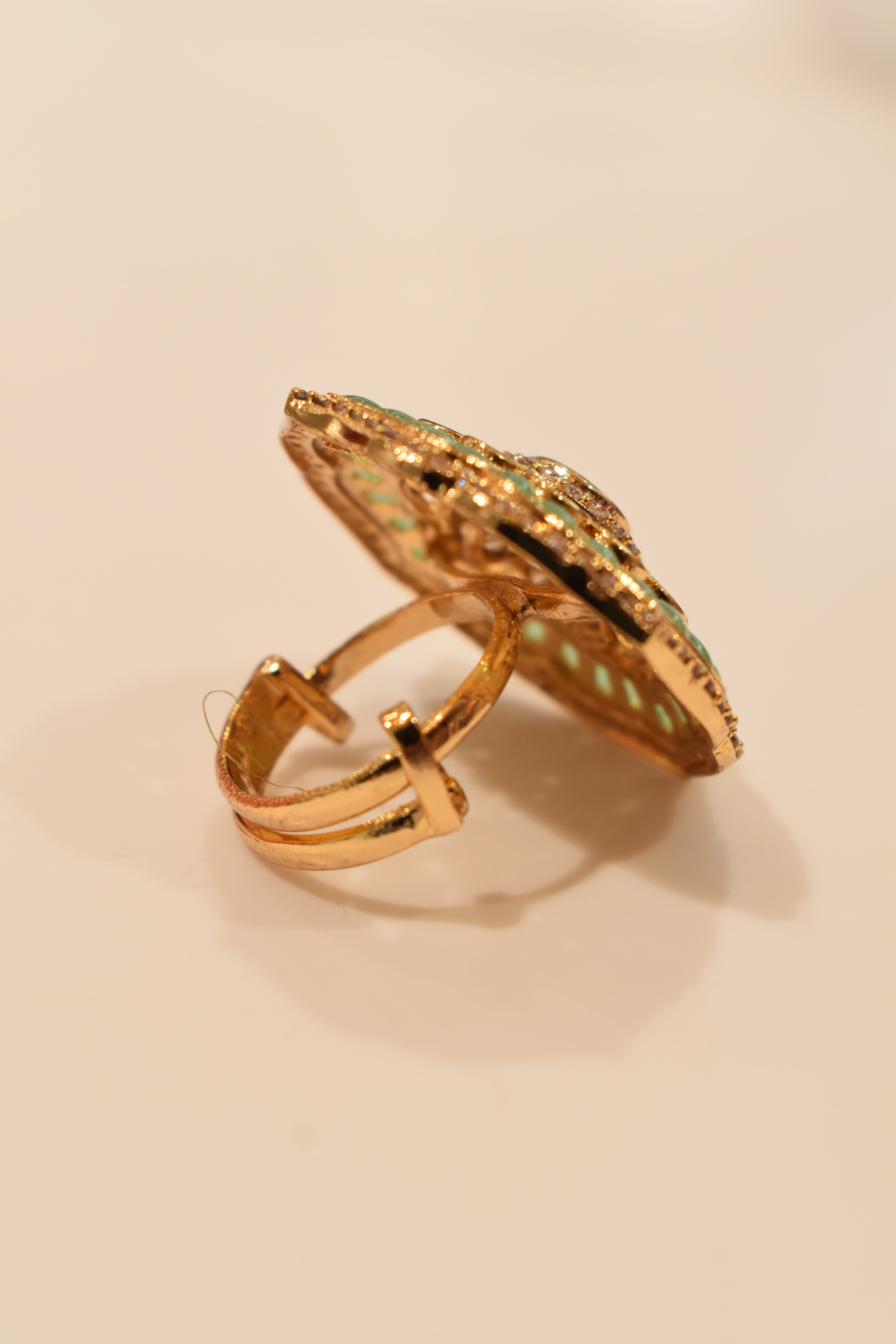 Light Green Kundan Ring