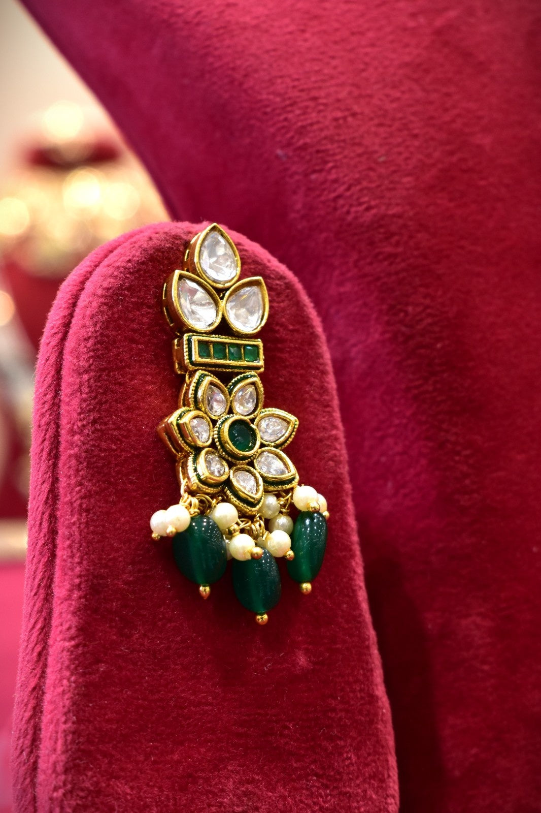 Kundan Green Stones Necklace