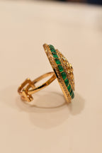 Green Kundan Stone Ring