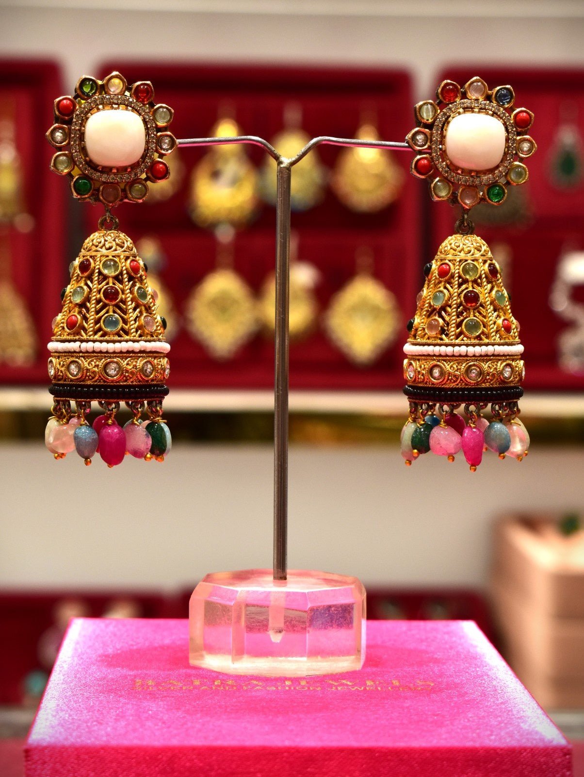 Multi-Color Small Stones Earrings