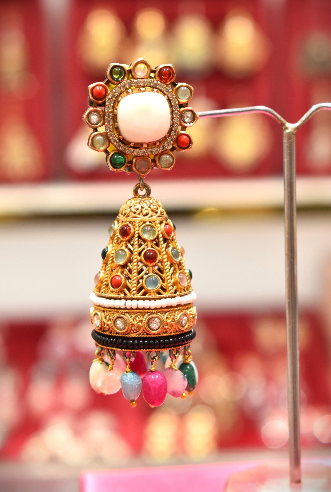 Multi-Color Small Stones Earrings