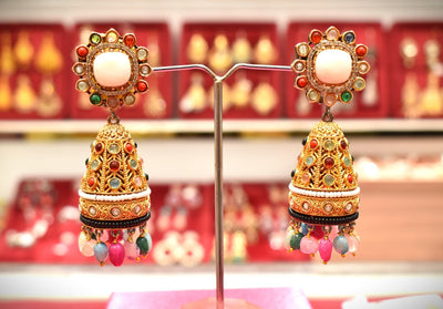 Multi-Color Small Stones Earrings