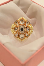 White Pearl Kundan Ring