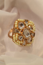 White Pearl Kundan Ring