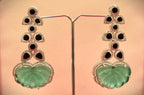 Sea Green Stone With Kundan Work Earrings